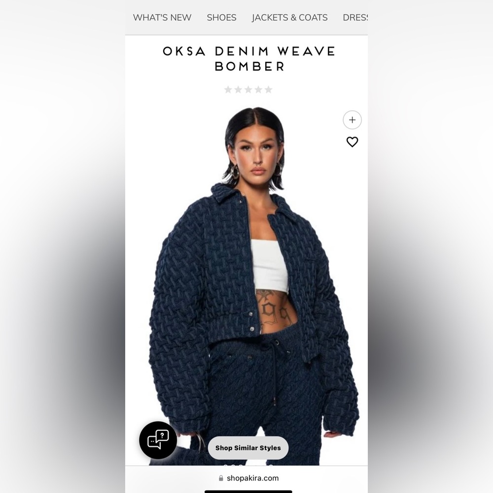 Akira Denim Weave Bomber & She in Ha Mood Jogger Set